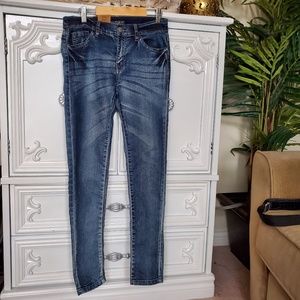 Girl's Silver AMY 1116 Jegging fit Blue Jeans